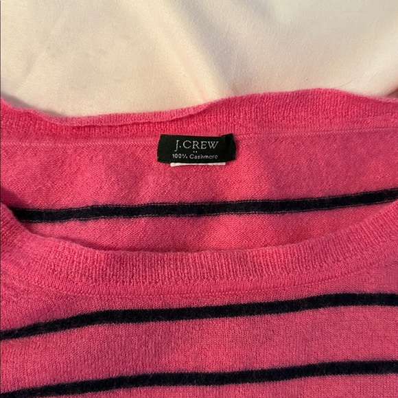 J. Crew 100% Cashmere Striped Sweater SZ L - Picture 2 of 5